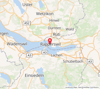 Map of Rapperswil, Saint Gallen