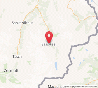 Map of Saas-Fee, Valais