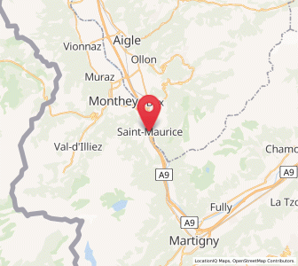 Map of Saint-Maurice, Valais