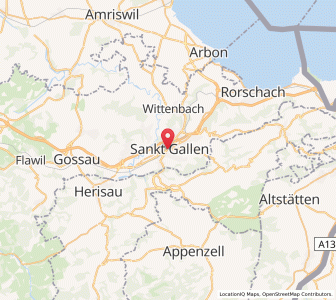 Map of Saint-Gall, Saint Gallen