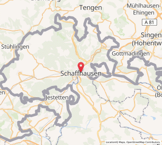 Map of Schaffhouse, Schaffhausen