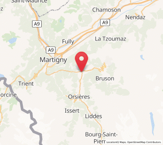 Map of Sembrancher, Valais