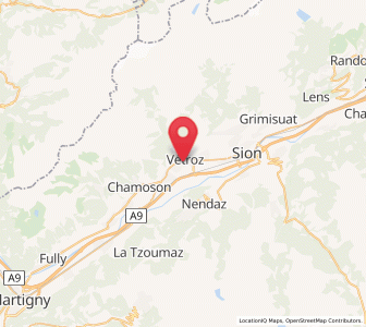 Map of Vétroz, Valais