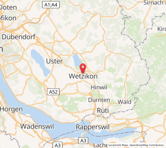 Map of Wetzikon, Zurich