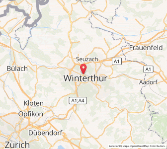 Map of Winterthour, Zurich