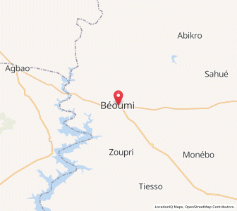 Map of Béoumi, Vallée du Bandama
