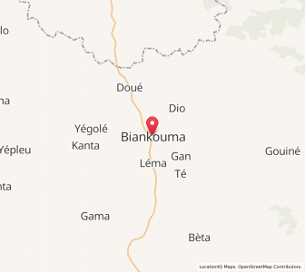 Map of Biankouma, Montagnes