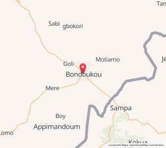 Map of Bondoukou, Zanzan