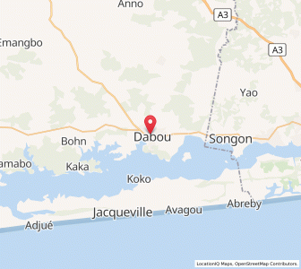 Map of Dabou, Lagunes