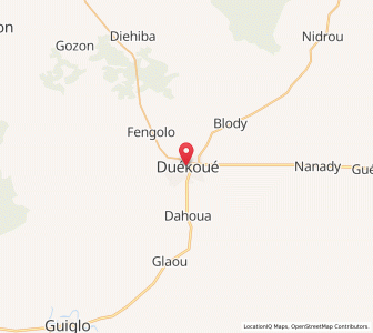 Map of Duekoué, Montagnes