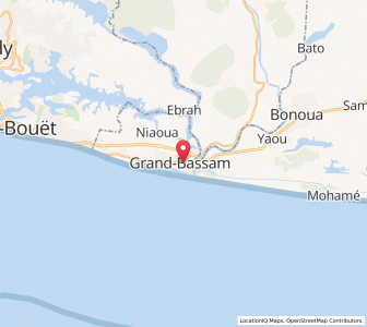 Map of Grand-Bassam, Comoé