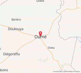 Map of Oumé, Gôh-Djiboua