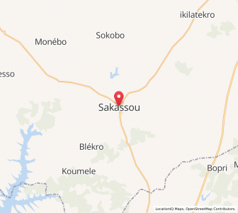 Map of Sakassou, Vallée du Bandama