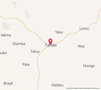 Map of Tanda, Zanzan