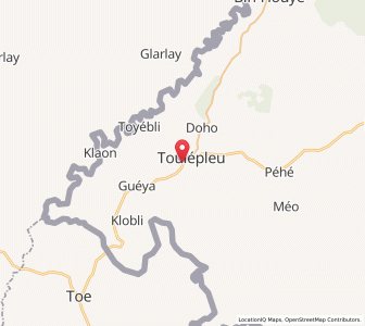 Map of Toulépleu Gueré, Montagnes