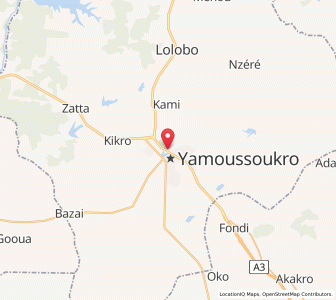Map of Yamoussoukro, Lacs
