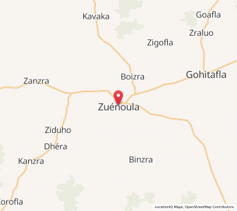 Map of Zuénoula, Sassandra-Marahoué
