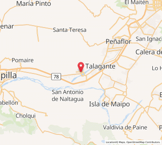 Map of El Monte, Santiago Metropolitan