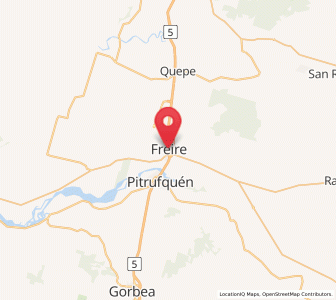Map of Freire, Araucanía