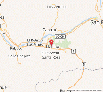 Map of Llaillay, Valparaíso