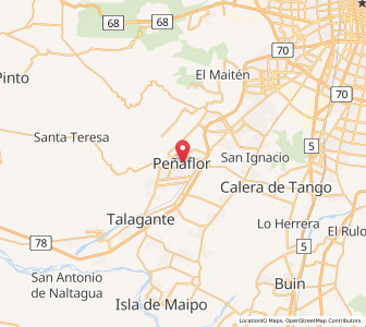 Map of Peñaflor, Santiago Metropolitan