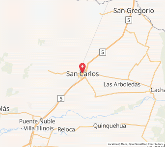 Map of San Carlos, Ñuble