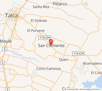 Map of San Clemente, Maule Region