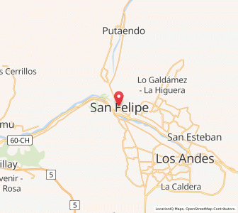 Map of San Felipe, Valparaíso