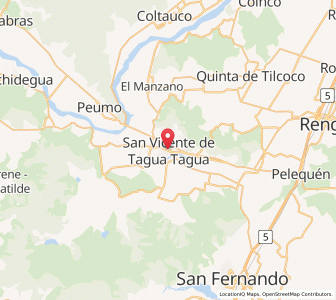 Map of San Vicente de Tagua Tagua, O'Higgins Region
