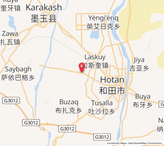 Map of Bageqi, Xinjiang