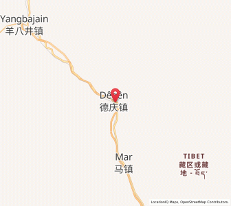 Map of Dêqên, Tibet