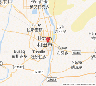 Map of Khotan, Xinjiang