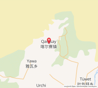 Map of Ka'ersai, Xinjiang