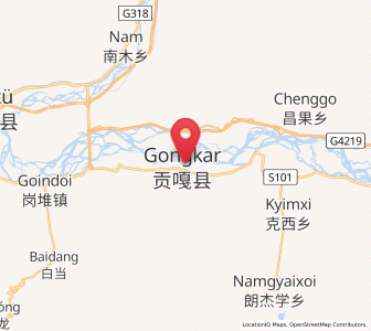 Map of Konggar, Tibet