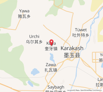 Map of Kuiya, Xinjiang