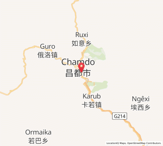 Map of Qamdo, Tibet