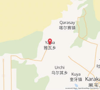 Map of Yawa, Xinjiang