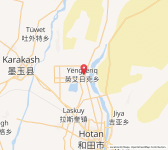 Map of Ying'airike, Xinjiang