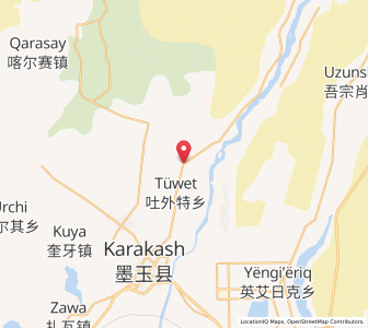 Map of Yingye'er, Xinjiang