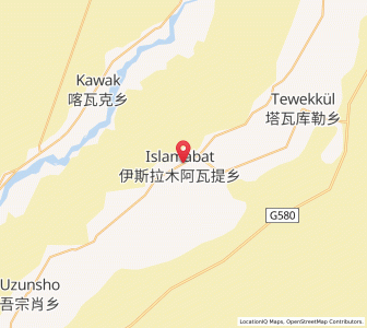 Map of Yisilamu'awati, Xinjiang