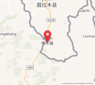 Map of Zhangmu, Tibet