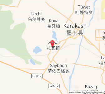 Map of Zhawa, Xinjiang