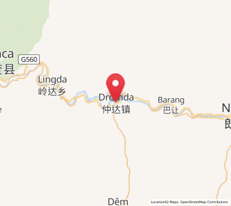 Map of Zhomda, Tibet