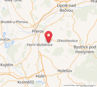 Map of Beňov, Olomoucký