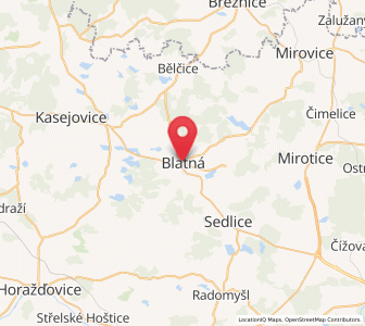 Map of Blatná, Jihočeský kraj