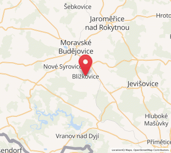 Map of Blížkovice, South Moravian