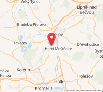 Map of Bochoř, Olomoucký
