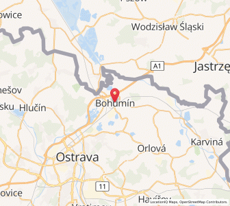 Map of Bohumín, Moravskoslezský