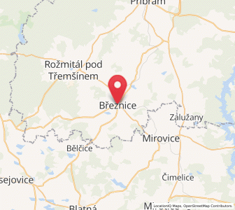 Map of Breznice, Central Bohemia