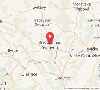 Map of Březová nad Svitavou, Pardubický